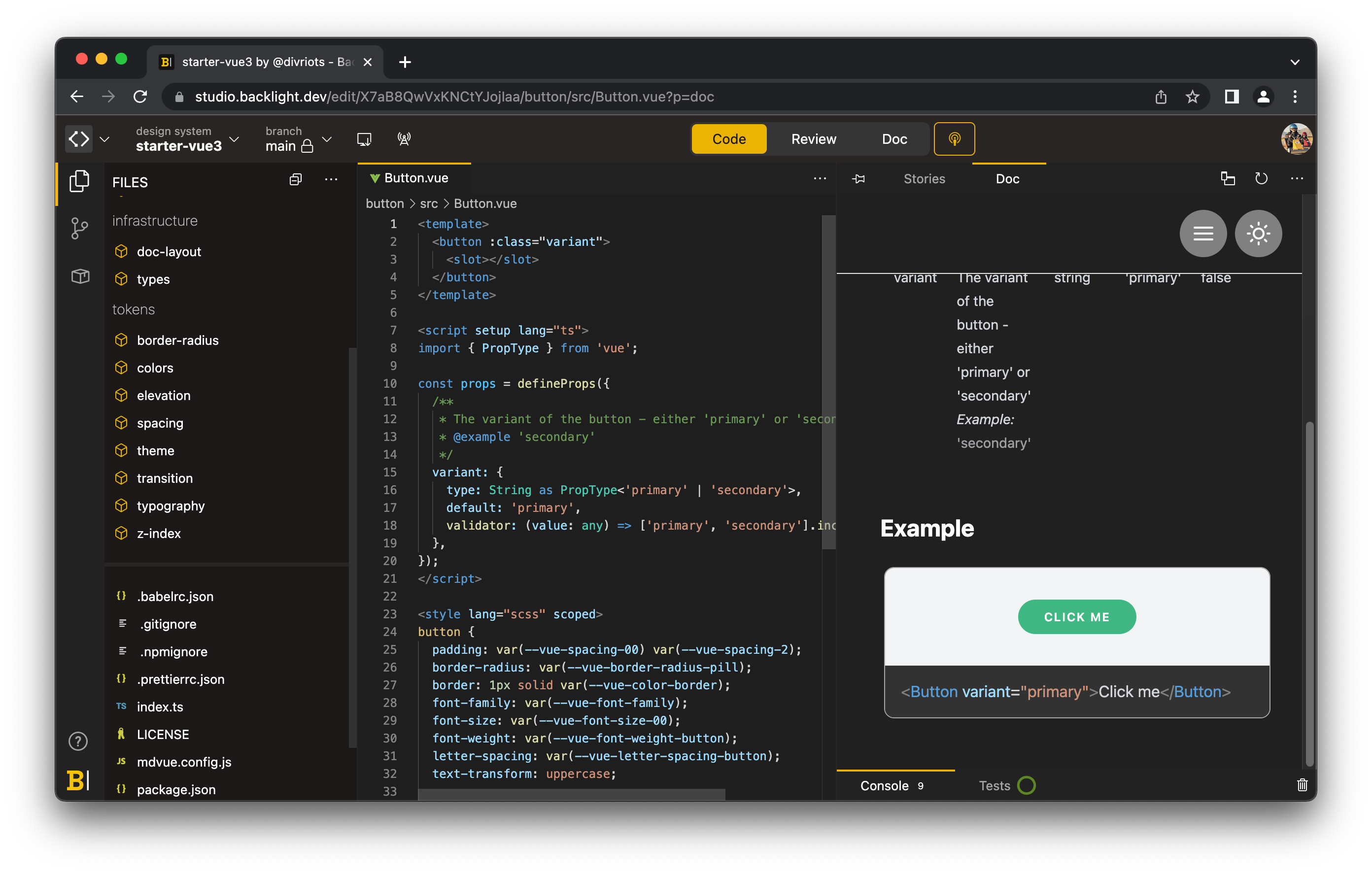 Backlight UI screenshot